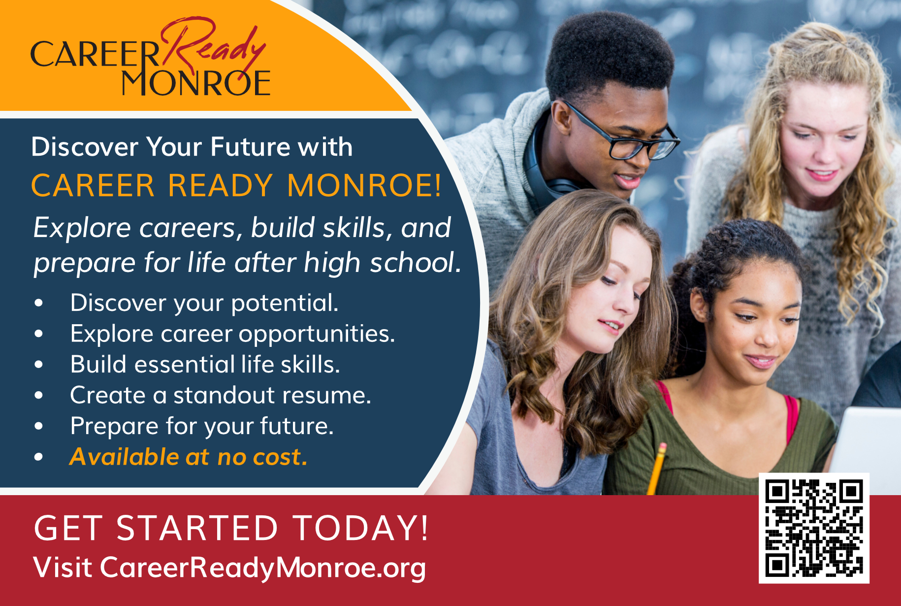 Career Ready Monroe · Program postcard