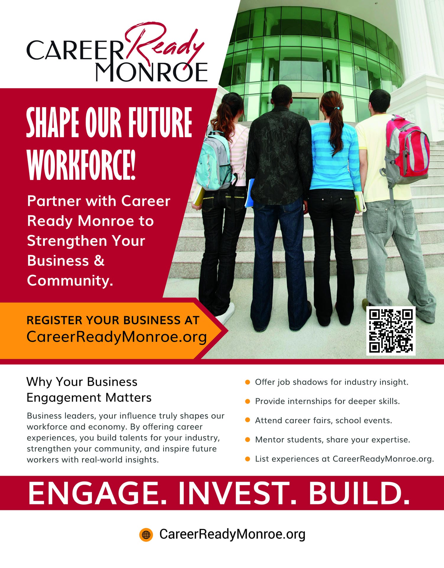 Career Ready Monroe · Business outreach flyer