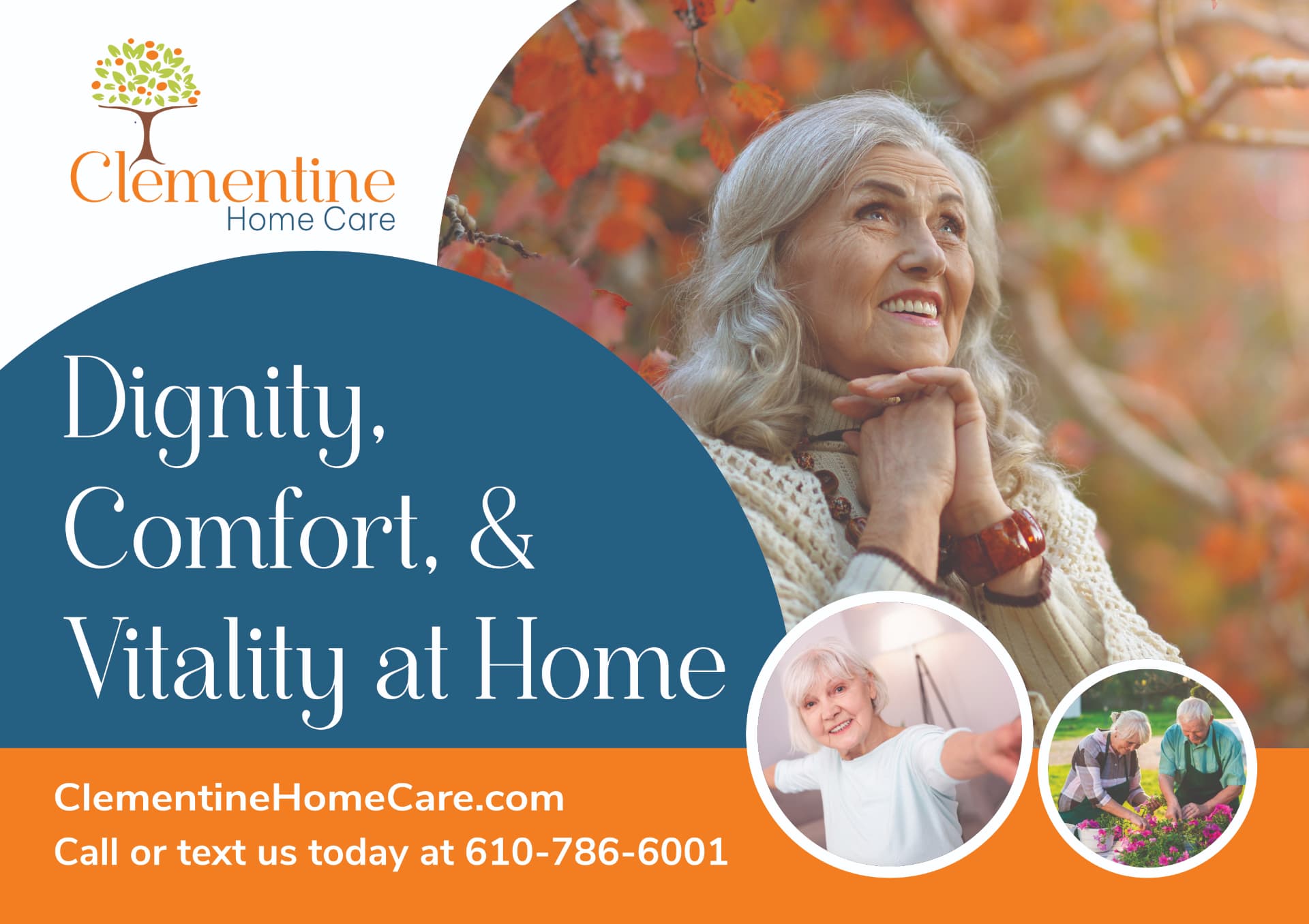 Clementine Home Care · Postcard design B