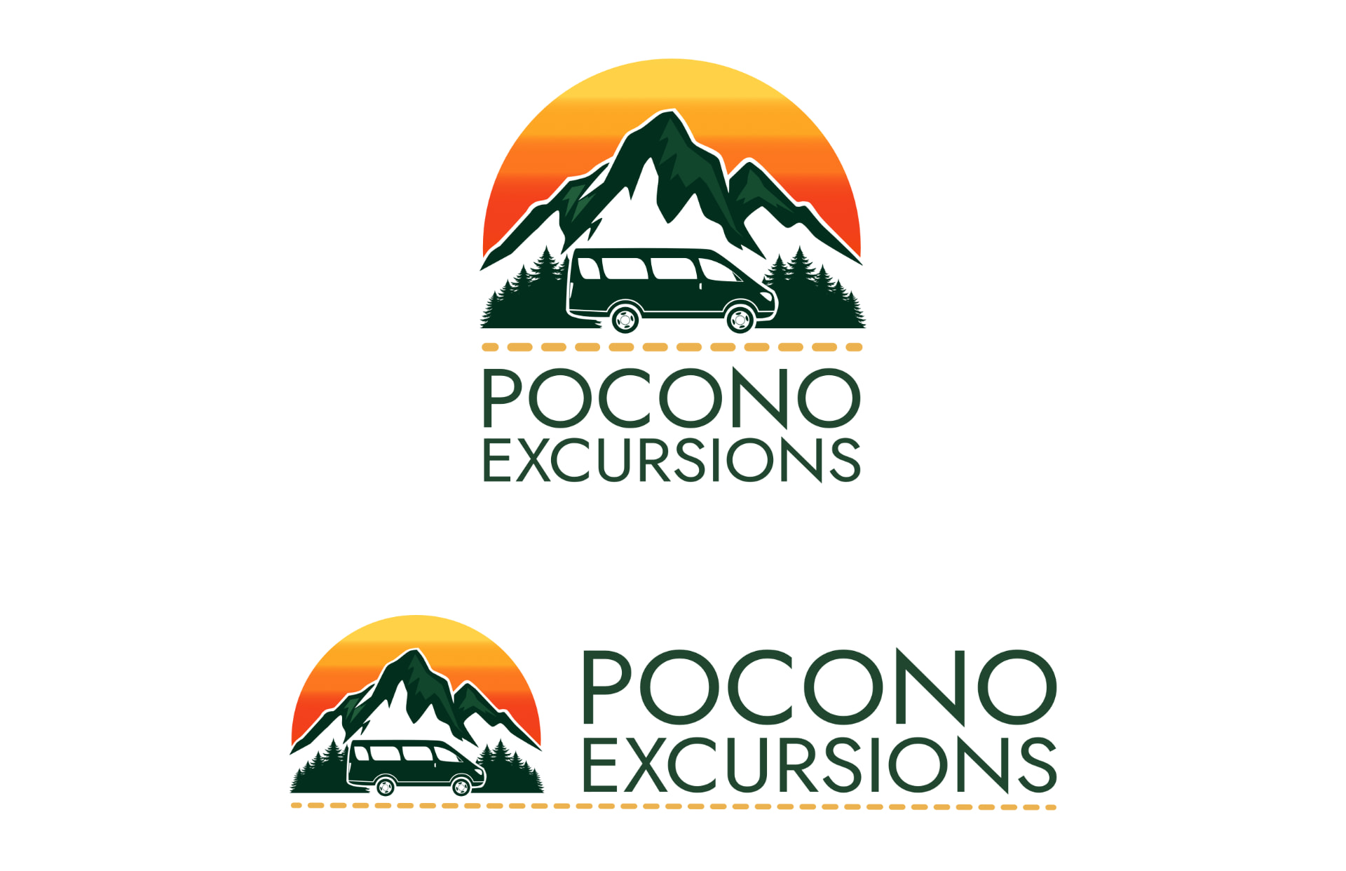 Pocono Excursions · Logo arrangements