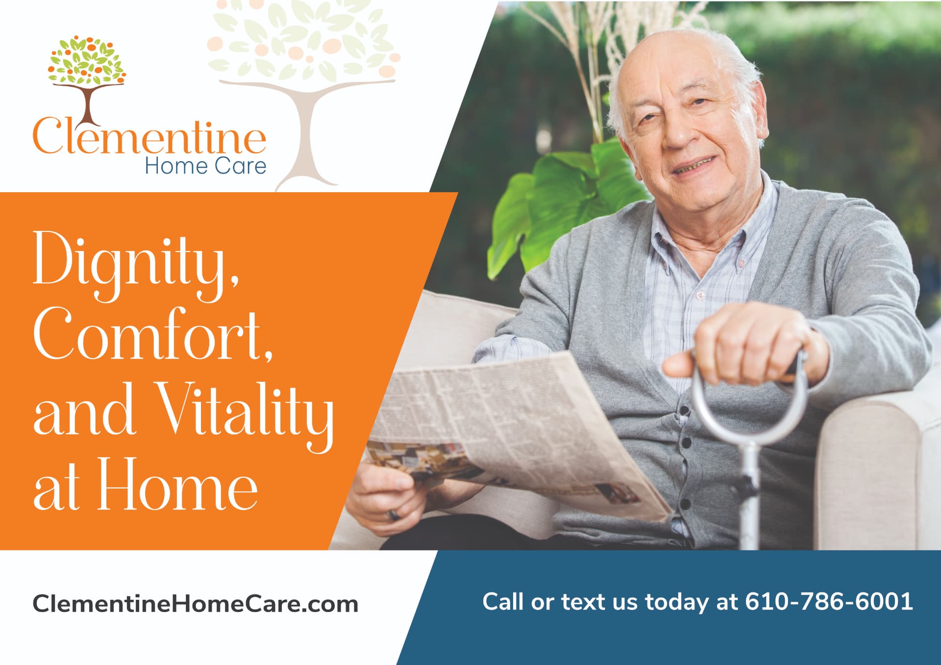 Clementine Home Care · Postcard design A