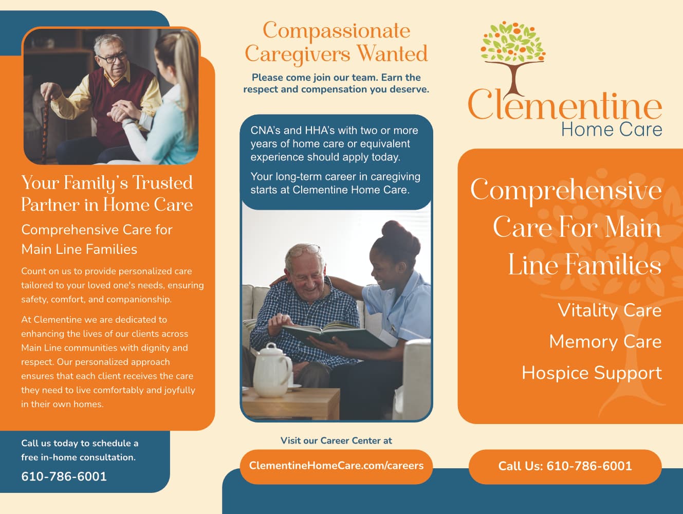 Clementine Home Care · Brochure exterior